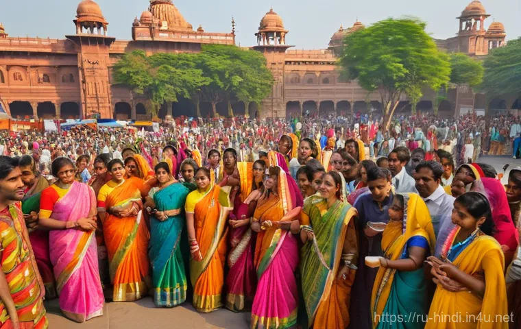 힌디어와 정치 - **Prompt:** A vibrant and joyous scene depicting India's incredible linguistic diversity as a gift. ...