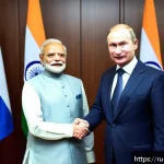 Home 22 힌디어와 외교관 - A professional diplomatic meeting between Russian and Indian delegates in a modern conference room, ...